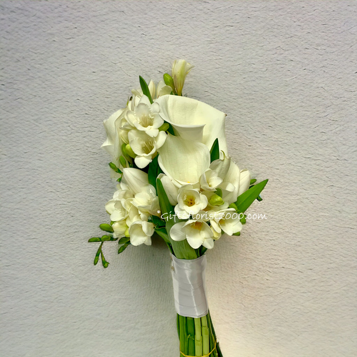 Calla, Tulips & Freesia-Bridal Bouquet B1
