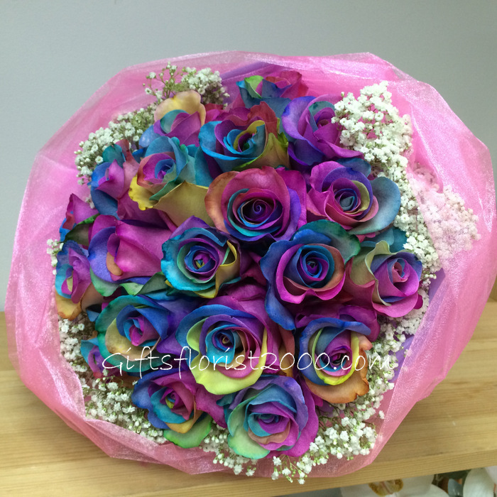 Rainbow Roses Bouquet-RB11