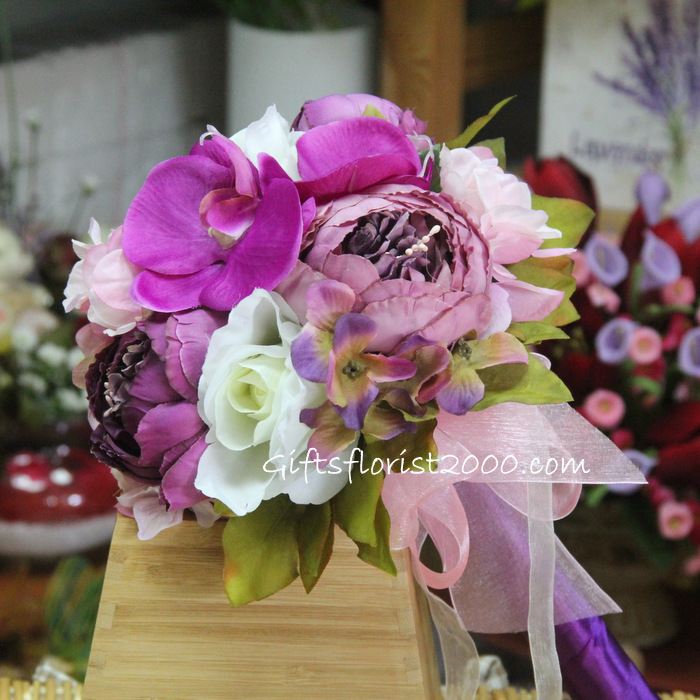 Beautiful Colour Silk Flowers Bouquet-SFBP1
