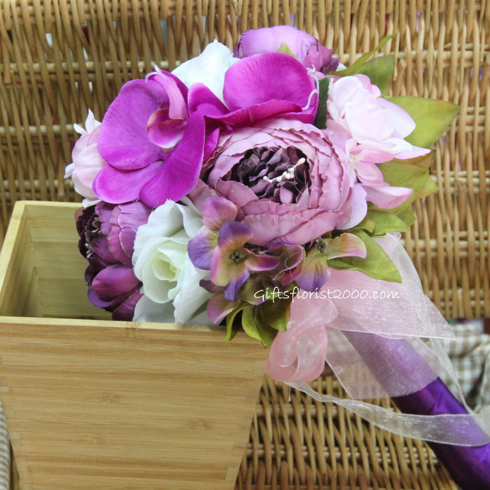 Beautiful Colour Silk Flowers Bouquet-SFBP1
