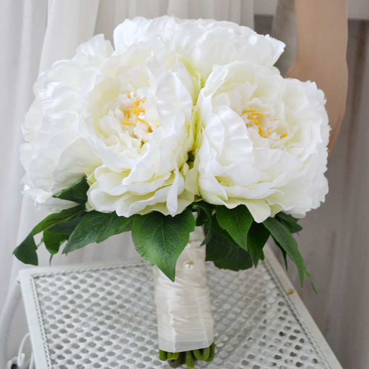 Full Bloom Peony Silk Flowers Bouquet-SFB2